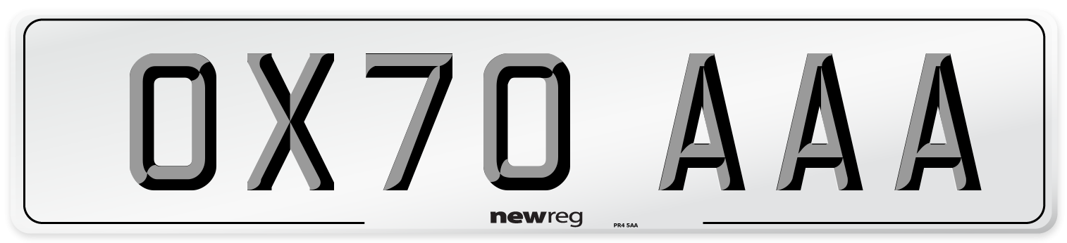 OX70 AAA Number Plate from New Reg